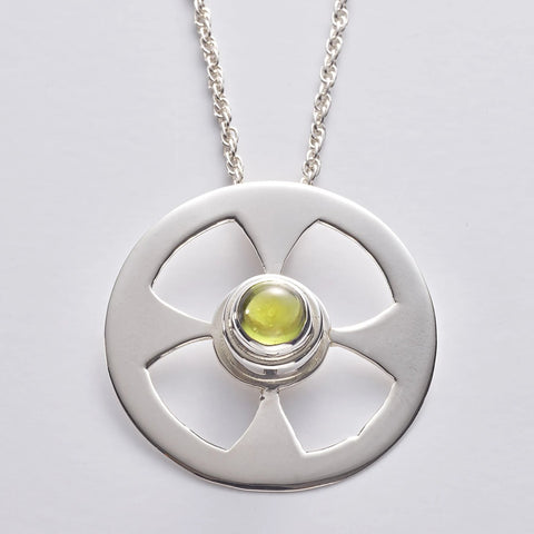 CELT 2 Peridot: Celtic Contemporary Cross in sterling silver with Peridot (wholesale)
