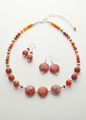 Fire Agate Earrings with Sterling Silver
