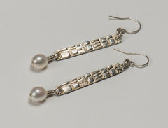 Bar drop earrings in sterling silver