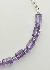 Amethyst (Light) Necklace with Sterling Silver Chain