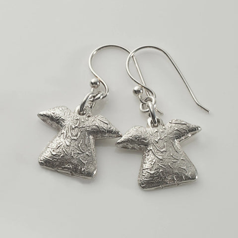 Abstract angel earrings in sterling silver