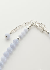 Blue Lace Agate Necklace with Sterling Silver