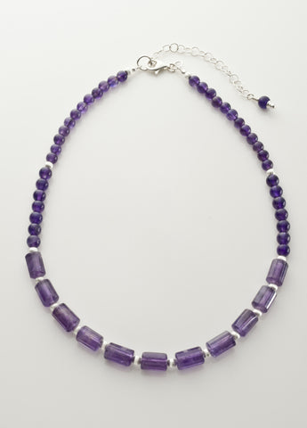 Amethyst (mid-tone) Necklace with Sterling Silver