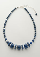 Dumortierite Necklace with Sterling Silver