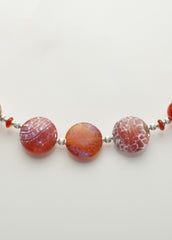 Fire Agate Necklace with Sterling Silver