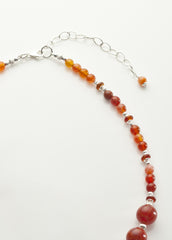 Fire Agate Necklace with Sterling Silver