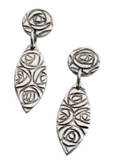 Mackintosh rose sterling silver earrings stud/drop style