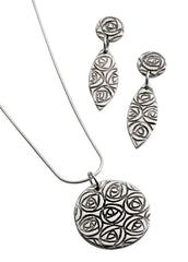 Mackintosh rose sterling silver earrings stud/drop style