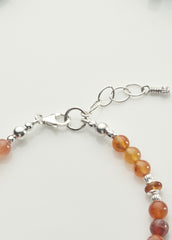 Fire Agate Bracelet with Sterling Silver