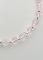 Rose Quartz Necklace with sterling silver