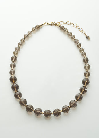 Smoky Quartz Graduated Necklace with 14K gold filled