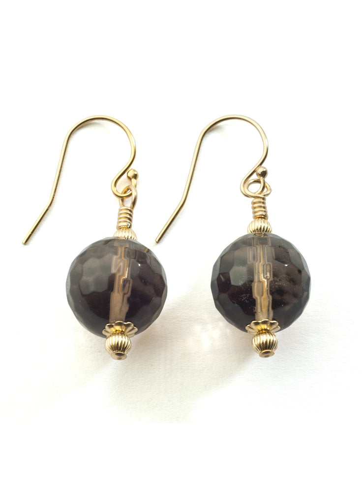 Smoky quartz earrings with 14K gold filled