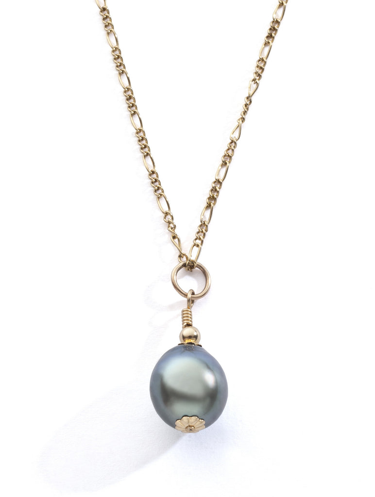 Tahiti Pearl teardrop pendant with 14K gold filled