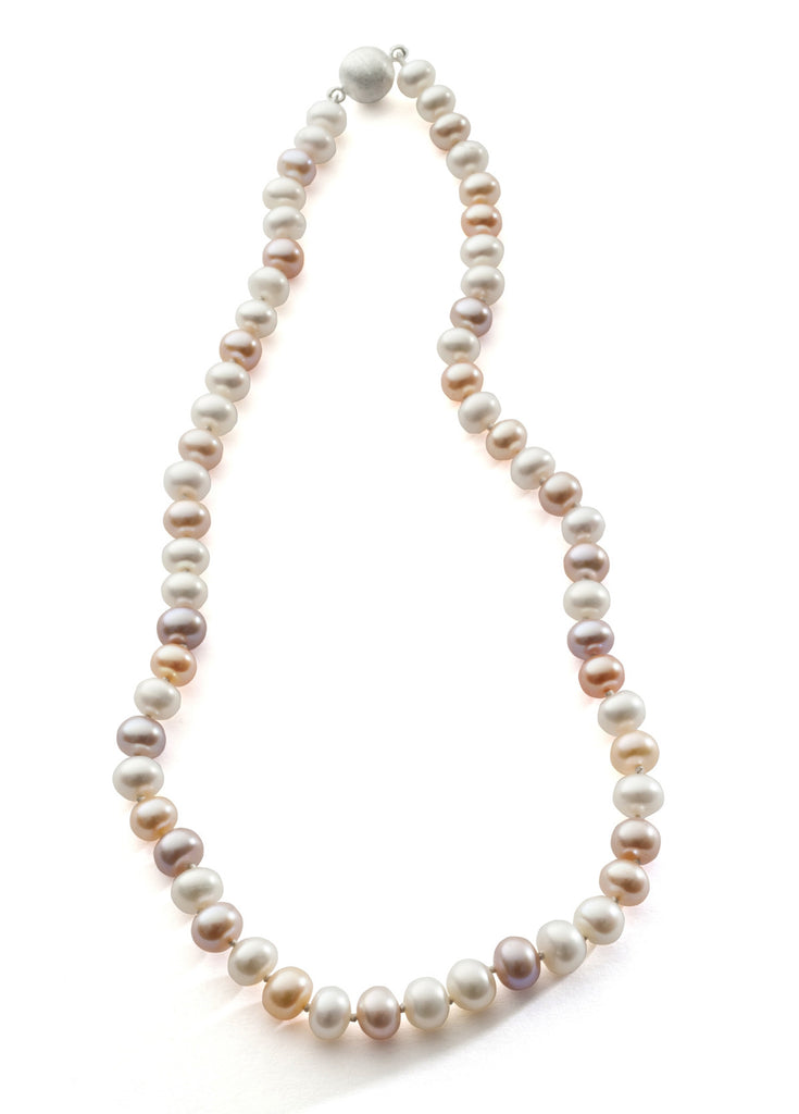 Natural freshwater pearl necklace in multiple tones